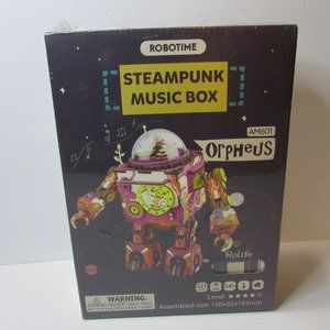 Robotime Steampunk music box Orpheus Rolife wooden puzzle model robot kit